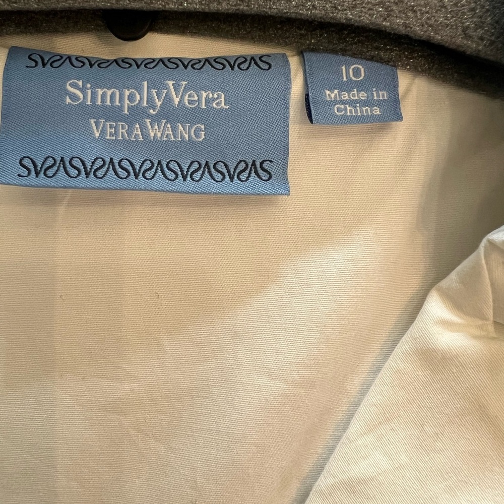 Simply Vera Vera Wang Sleeveless Colorblock Tunic in White, Navy & Teal - Picture 3 of 6